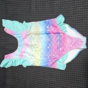 Ikali,  Princess,  fish scale , multicolored,  swimsuit,  one-piece,  size 6X